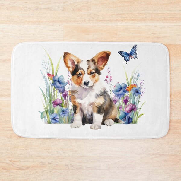 Item preview, Cardigan Welsh Corgi Puppy With Spring Flowers designed and sold by TheAnimalZ00.