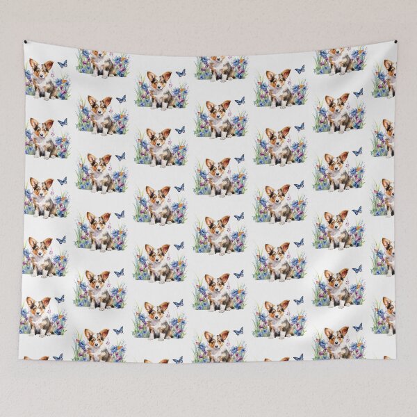 Item preview, Cardigan Welsh Corgi Puppy With Spring Flowers designed and sold by TheAnimalZ00.