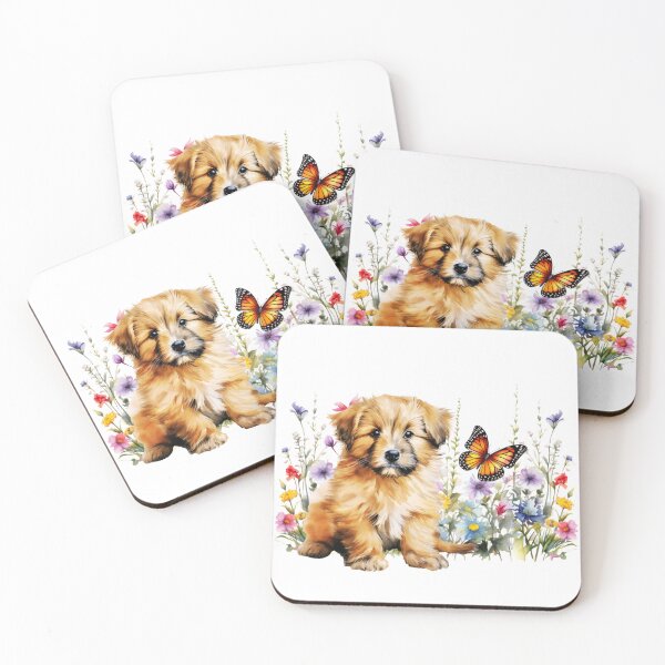 Item preview, Catalan Sheepdog Puppy Spring Flowers designed and sold by TheAnimalZ00.