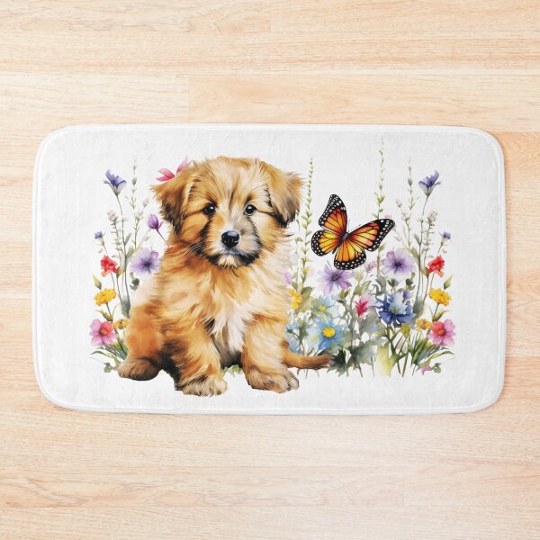 Item preview, Catalan Sheepdog Puppy Spring Flowers designed and sold by TheAnimalZ00.