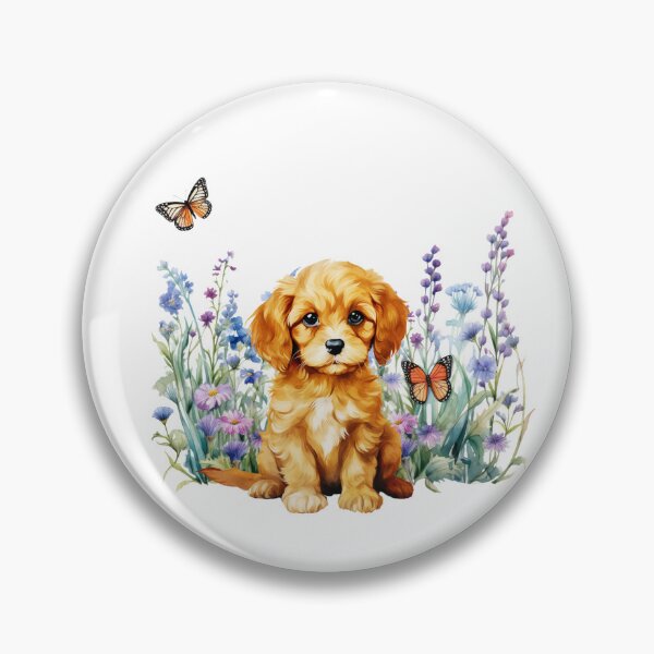 Item preview, Cavapoo Puppy Spring Flowers designed and sold by TheAnimalZ00.