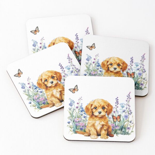 Item preview, Cavapoo Puppy Spring Flowers designed and sold by TheAnimalZ00.