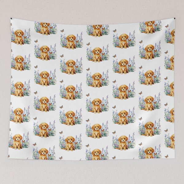 Item preview, Cavapoo Puppy Spring Flowers designed and sold by TheAnimalZ00.