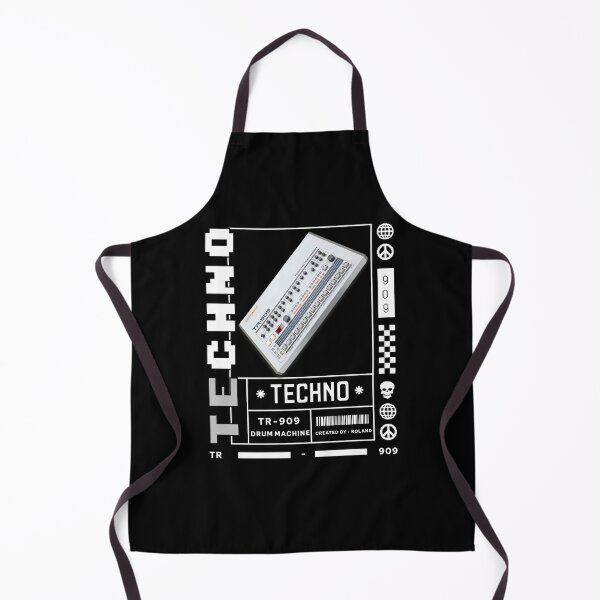 Item preview, TECHNO  - TR 909 Drum Machine (Black)  designed and sold by Discothreadz.