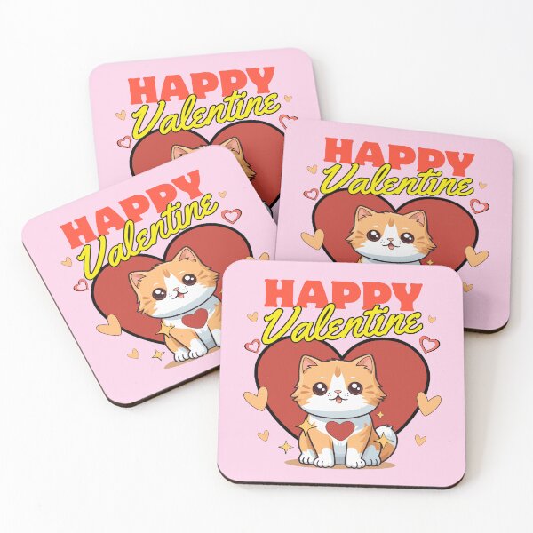 Item preview, Funny Cat Cute Heart Happy Valentine's Day Animal Lover Couples Matching Retro designed and sold by LittleZea.