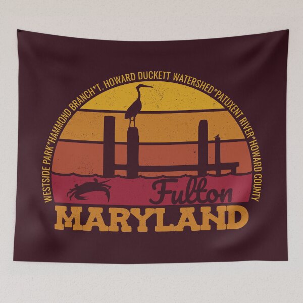 Item preview, Fulton Maryland Sunset Retro Vintage Local Pride Logo designed and sold by CRHPOD20.