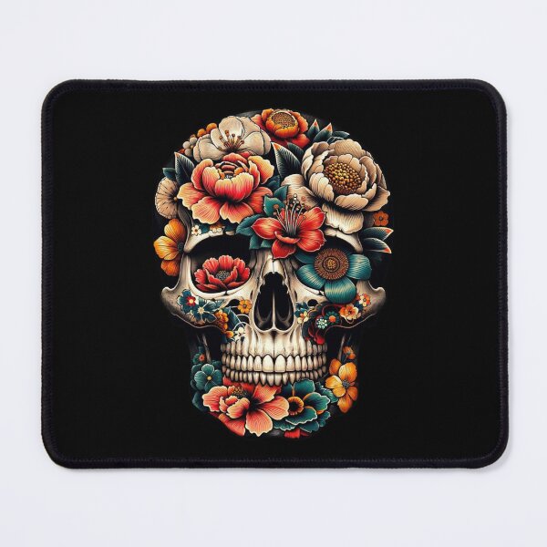 Item preview, Skull Filled with Vintage Japanese Flowers designed and sold by Blessinger77.