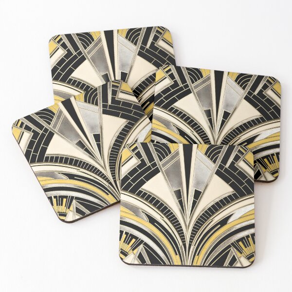 Item preview, Art Deco Vintage Geometric Pattern Black and Gold  designed and sold by SloganExpress.