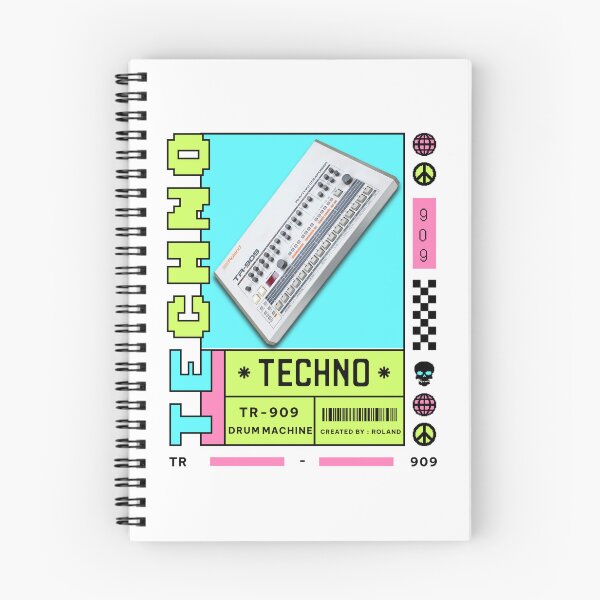 Item preview, TECHNO  - TR 909 Drum Machine (black/lime/pink)  designed and sold by Discothreadz.