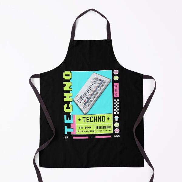 Item preview, TECHNO  - TR 909 Drum Machine (white/lime/pink) designed and sold by Discothreadz.