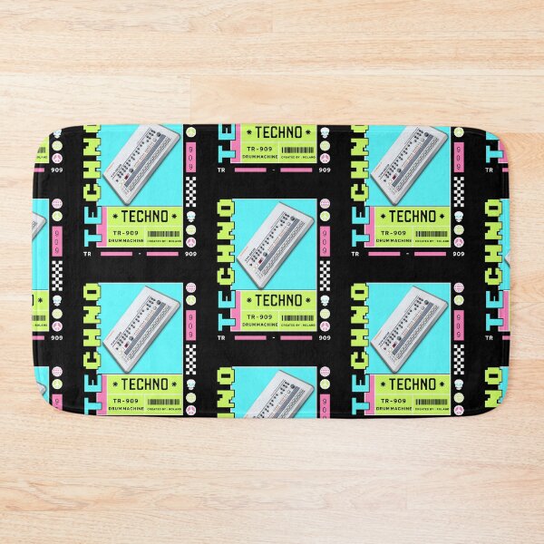 Item preview, TECHNO  - TR 909 Drum Machine (white/lime/pink) designed and sold by Discothreadz.
