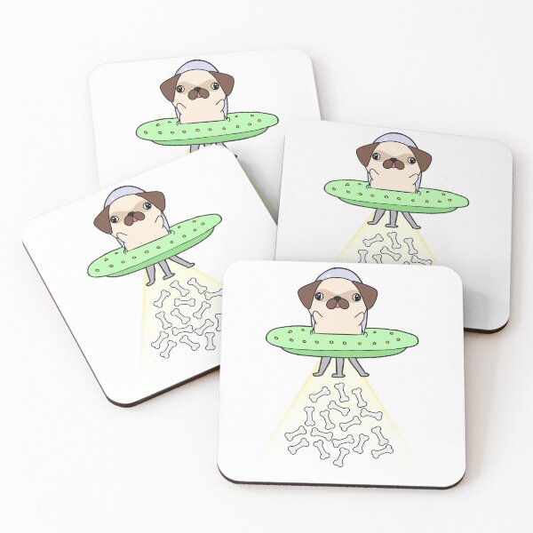 Item preview, Funny Pug is in a spaceship abducting food designed and sold by Pet Station.