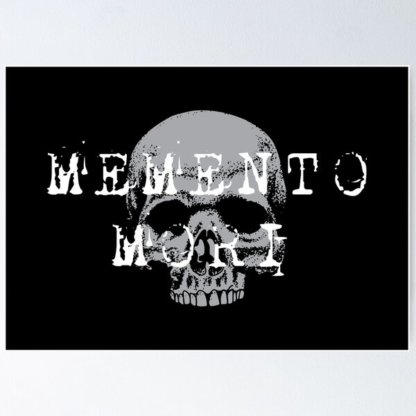 Artikel-Vorschau von Memento Mori V – lateinische Phrase über die Sterblichkeit des Todes – gotischer ästhetischer Schädel, designt und verkauft von WIZECROW.