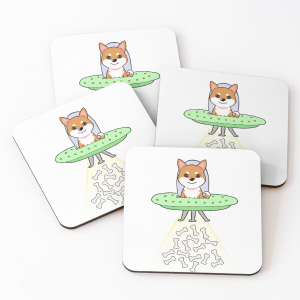 Item preview, Funny orange dog is in a spaceship abducting food designed and sold by Pet Station.