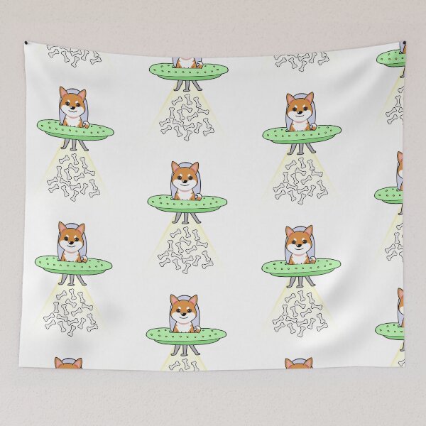 Item preview, Funny orange dog is in a spaceship abducting food designed and sold by Pet Station.