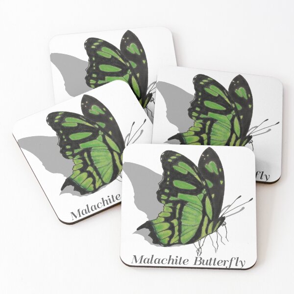 Item preview, Malachite Butterfly Labeled designed and sold by ArtAndBliss.