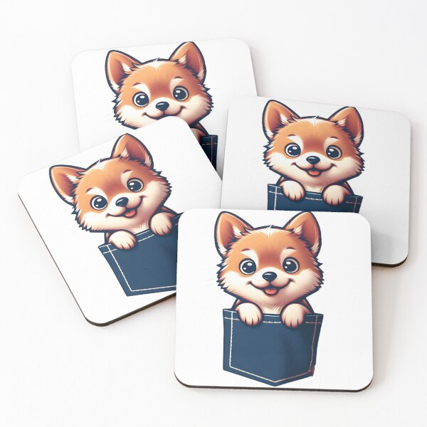 Item preview, Cute kawaii puppy dog in a t shirt pocket designed and sold by najega911.