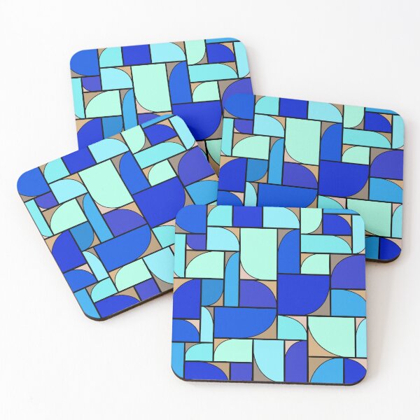 Item preview, Blue and tan curved shapes designed and sold by DaveDanchuk.