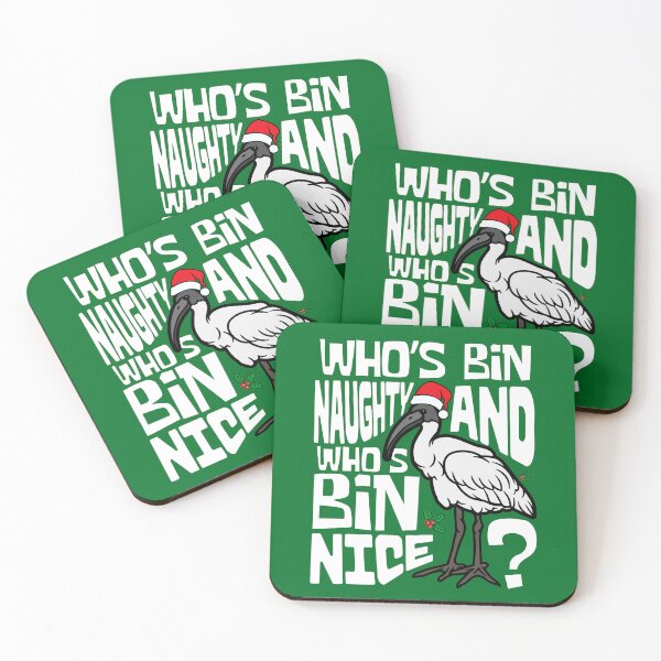 Item preview, Australian White Bin Chicken Christmas Ibis Bird Santa Funny Who's Bin Naughty And Who's Bin Nice Xmas Animal designed and sold by LittleZea.