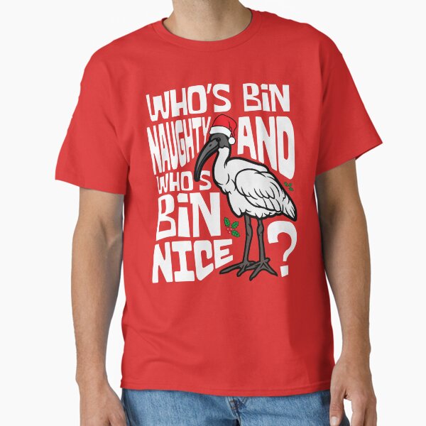 Item preview, Australian White Bin Chicken Christmas Ibis Bird Santa Funny Who's Bin Naughty And Who's Bin Nice Xmas Animal designed and sold by LittleZea.