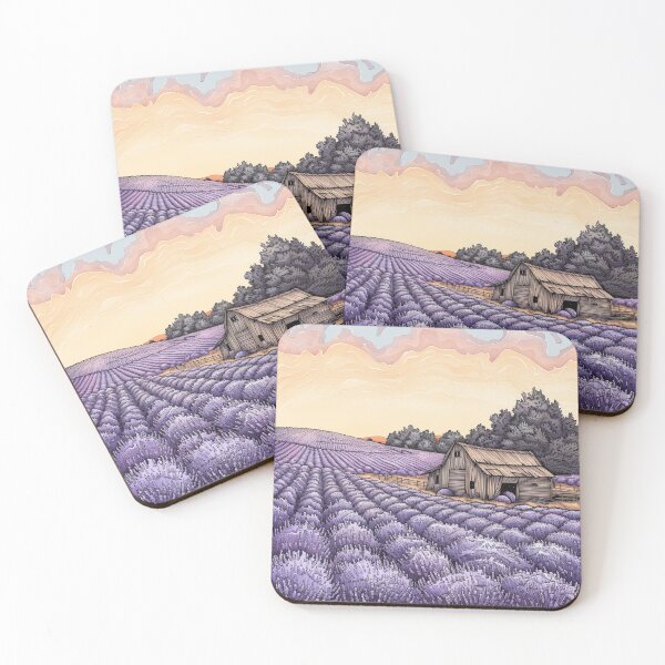 Item preview, Lavender Fields & Barn Illustration: Intricate Pen Style designed and sold by PaintbrushPlace.