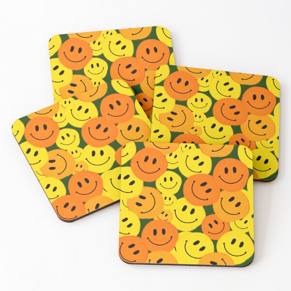 Item preview, Orange and Yellow Smiley Faces - Hand-drawn in a Repeating Pattern designed and sold by Victoria Rose.