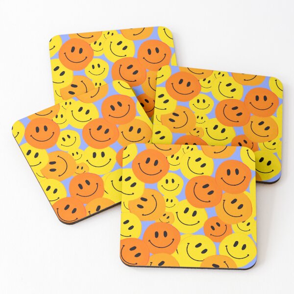 Item preview, Orange and Yellow Smiley Faces - Hand-drawn in a Repeating Pattern on a Purple Background designed and sold by Victoria Rose.