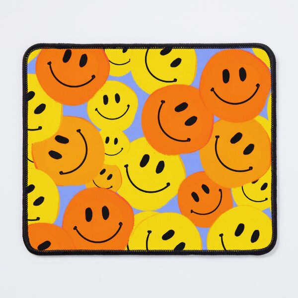 Item preview, Orange and Yellow Smiley Faces - Hand-drawn in a Repeating Pattern on a Purple Background designed and sold by Victoria Rose.