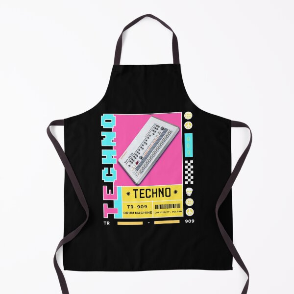 Item preview, TECHNO  - TR 909 Drum Machine (white/blue/pink) designed and sold by Discothreadz.