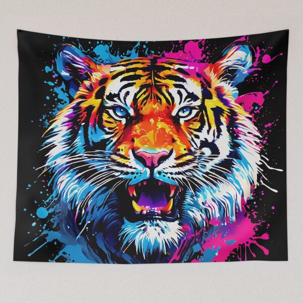 Item preview, Vibrant Tiger Pop Art Bright Animal Art designed and sold by kakarikihill.