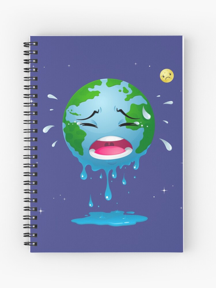 Cuaderno de espiral «Camisa de Calentamiento Global - Llorando Tierra» de  PaulC71 | Redbubble