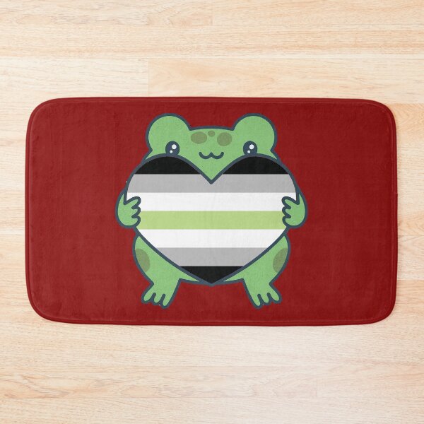 Item preview, Cute Frog holding a heart with Agender Pride Flag Colors , Agender  Design designed and sold by Travelslightly.