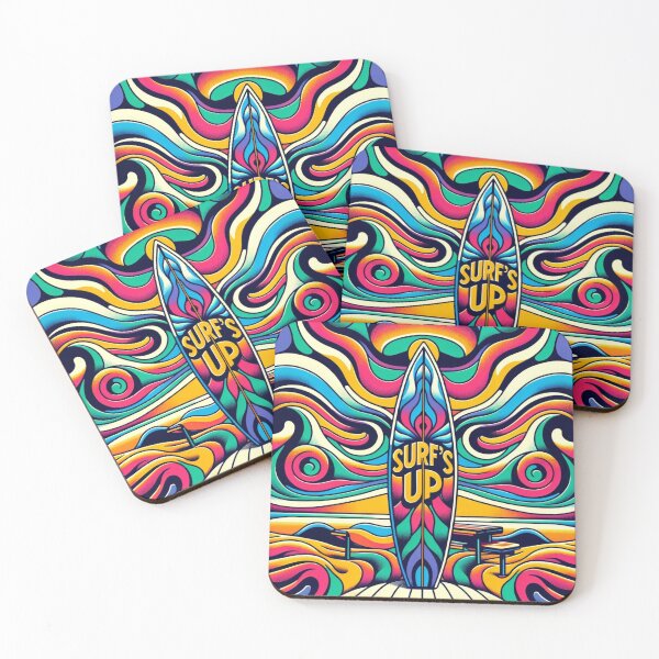 Item preview, Psychedelic Surfboard Summer Vibes designed and sold by Kiwiaroha.