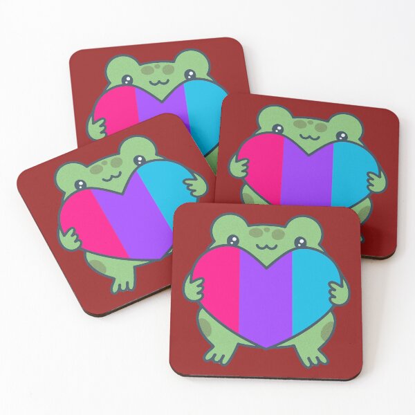 Item preview, Cute Frog holding a heart with Androgynous Pride Flag Colors , Androgynous  Design designed and sold by Travelslightly.