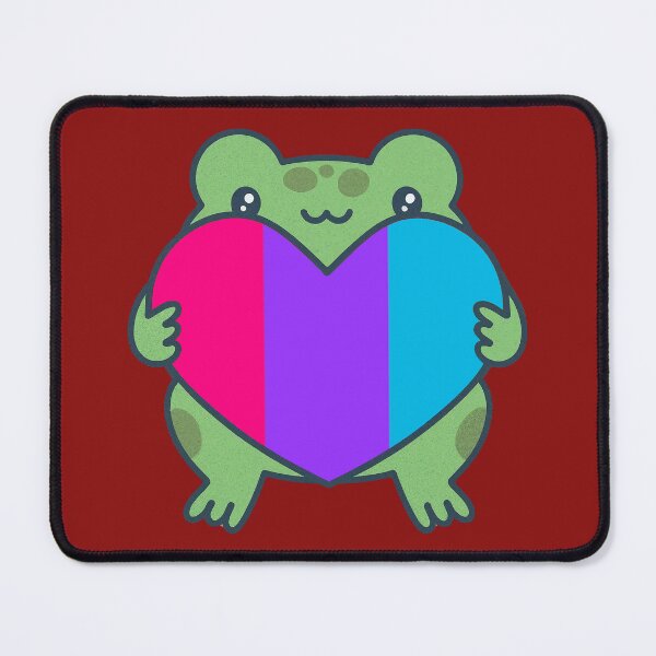 Item preview, Cute Frog holding a heart with Androgynous Pride Flag Colors , Androgynous Design designed and sold by Travelslightly.