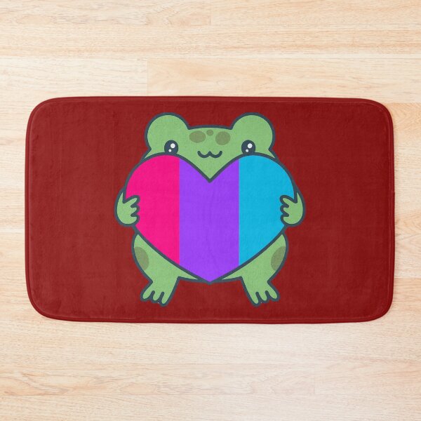 Item preview, Cute Frog holding a heart with Androgynous Pride Flag Colors , Androgynous  Design designed and sold by Travelslightly.