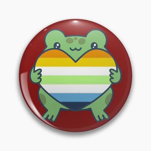 Item preview, Cute Frog holding a heart with AroAce Agender Pride Flag Colors , AroAce Agender  Design designed and sold by Travelslightly.