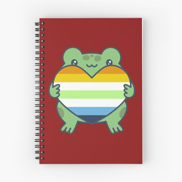 Item preview, Cute Frog holding a heart with AroAce Agender Pride Flag Colors , AroAce Agender  Design designed and sold by Travelslightly.