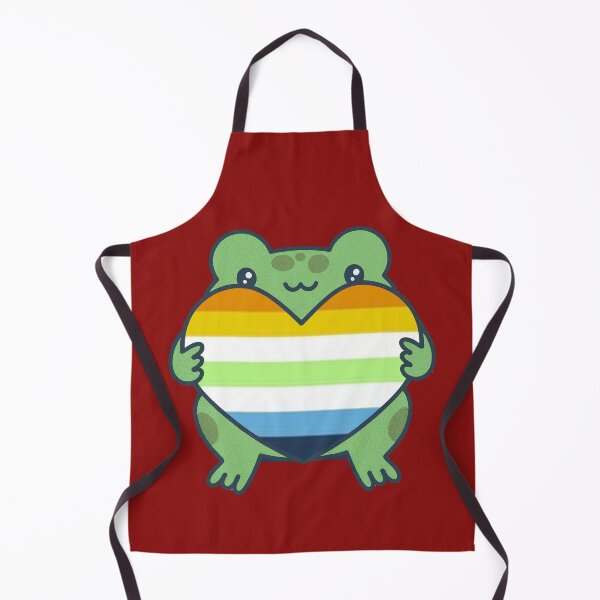 Item preview, Cute Frog holding a heart with AroAce Agender Pride Flag Colors , AroAce Agender Design designed and sold by Travelslightly.