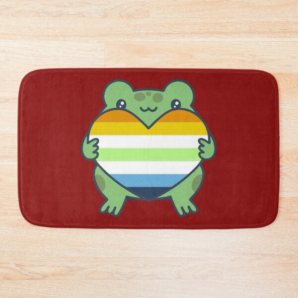 Item preview, Cute Frog holding a heart with AroAce Agender Pride Flag Colors , AroAce Agender  Design designed and sold by Travelslightly.