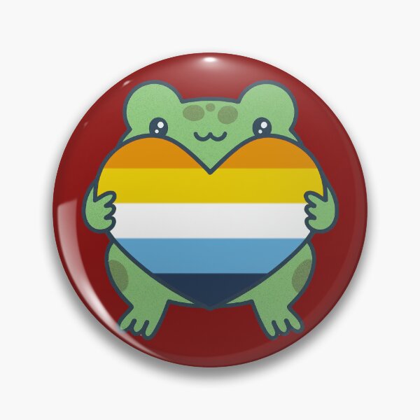 Item preview, Cute Frog holding a heart with AroAce Pride Flag Colors , AroAce  Design designed and sold by Travelslightly.
