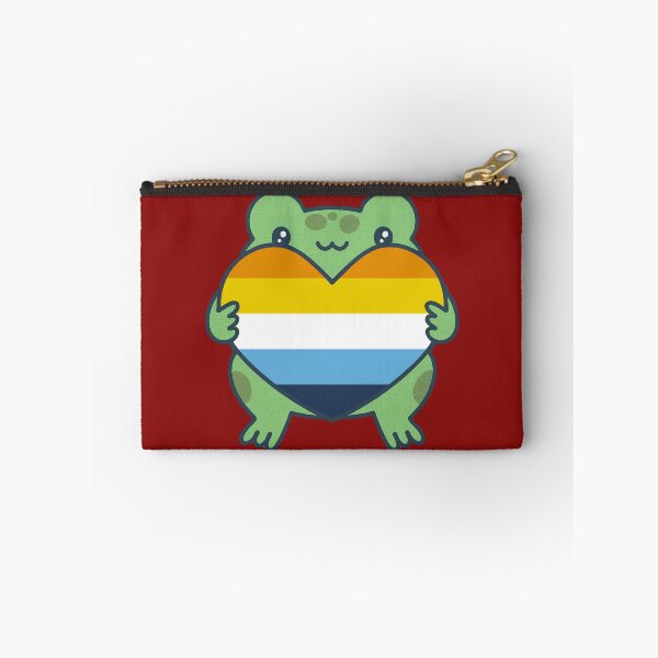 Item preview, Cute Frog holding a heart with AroAce Pride Flag Colors , AroAce  Design designed and sold by Travelslightly.