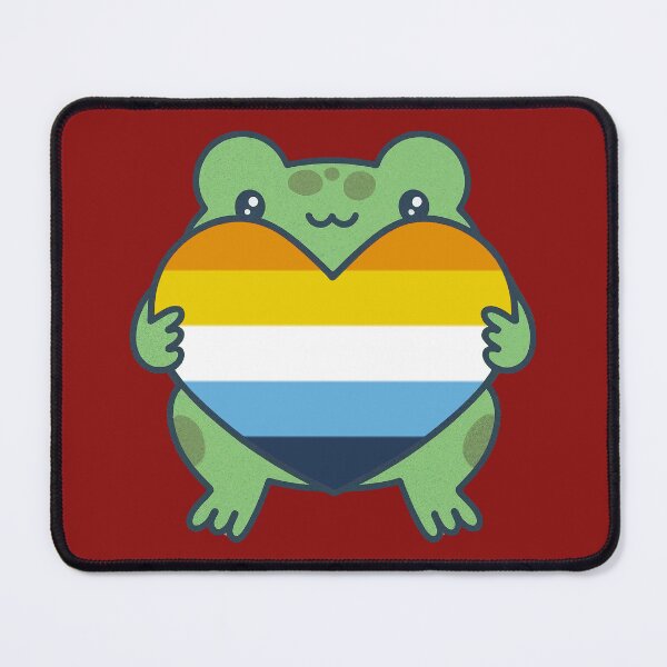Item preview, Cute Frog holding a heart with AroAce Pride Flag Colors , AroAce  Design designed and sold by Travelslightly.