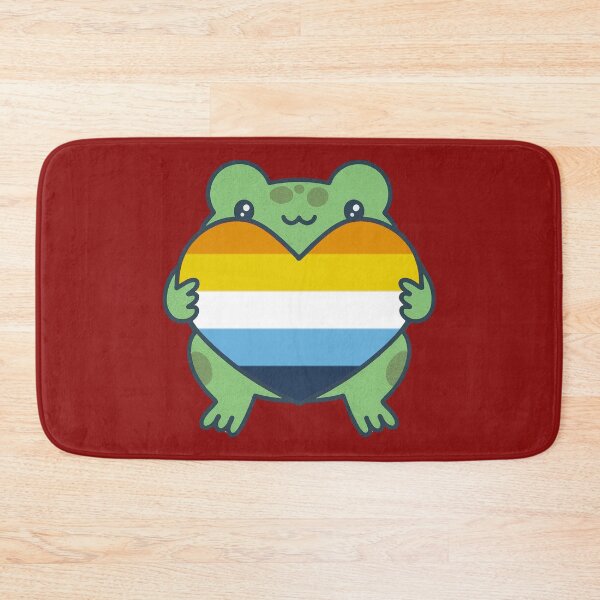 Item preview, Cute Frog holding a heart with AroAce Pride Flag Colors , AroAce  Design designed and sold by Travelslightly.