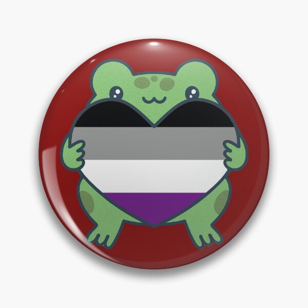 Item preview, Cute Frog holding a heart with Asexual Pride Flag Colors , Asexual  Design designed and sold by Travelslightly.