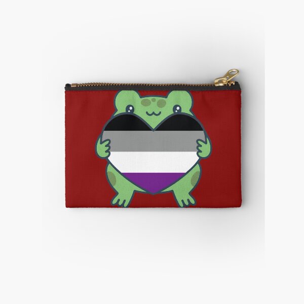 Item preview, Cute Frog holding a heart with Asexual Pride Flag Colors , Asexual  Design designed and sold by Travelslightly.