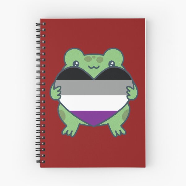 Item preview, Cute Frog holding a heart with Asexual Pride Flag Colors , Asexual  Design designed and sold by Travelslightly.