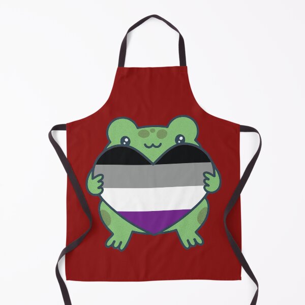 Item preview, Cute Frog holding a heart with Asexual Pride Flag Colors , Asexual Design designed and sold by Travelslightly.