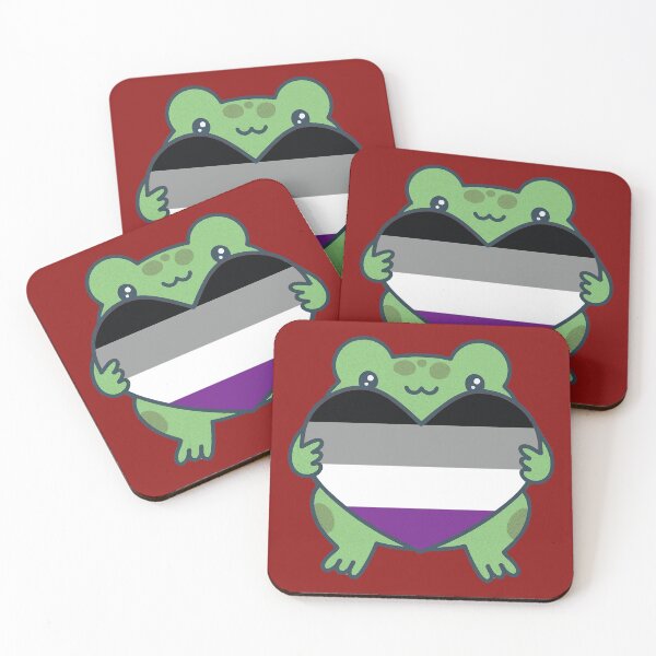 Item preview, Cute Frog holding a heart with Asexual Pride Flag Colors , Asexual  Design designed and sold by Travelslightly.