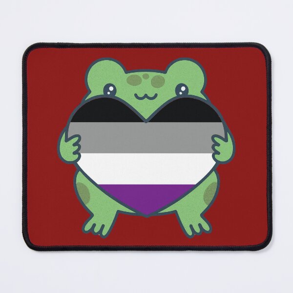 Item preview, Cute Frog holding a heart with Asexual Pride Flag Colors , Asexual  Design designed and sold by Travelslightly.